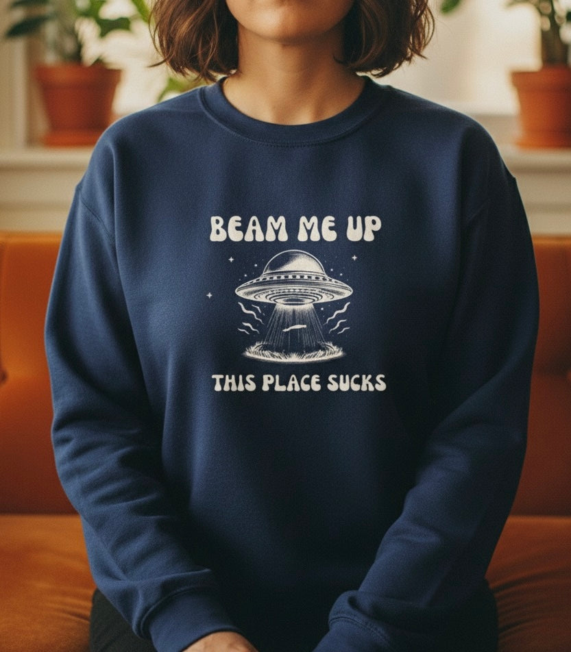 Stranger Things Beam Me Up 🛸 Retro Sweatshirt