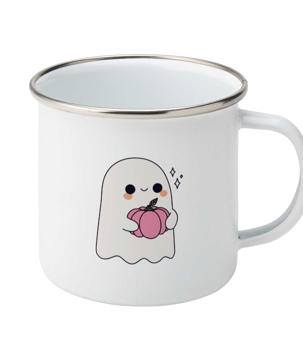 Cute Ghost Pink Pumpkin Mug