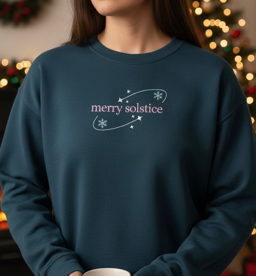 Merry Solstice Embroidered Sweatshirt 💫