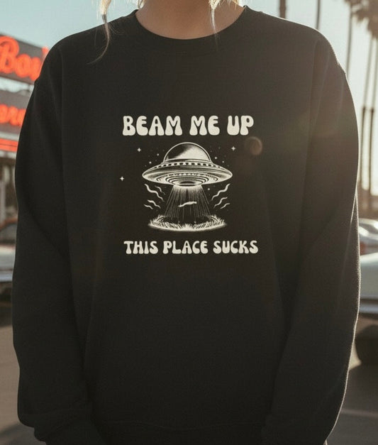 Stranger Things Beam Me Up 🛸 Retro Sweatshirt
